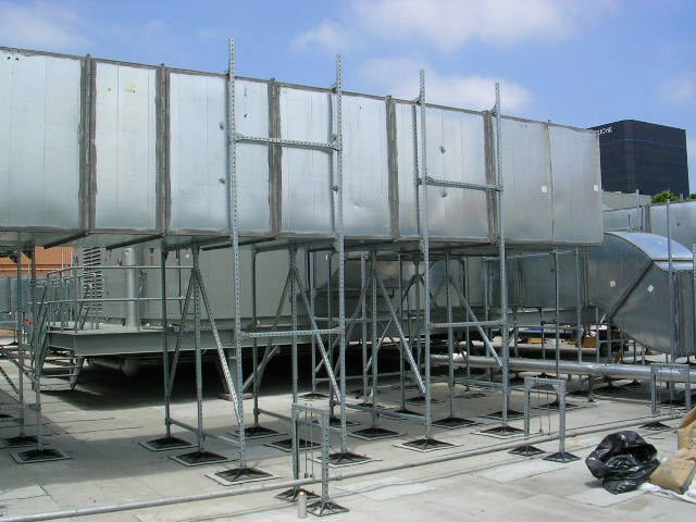 Shopping plaza Rooftop support systems